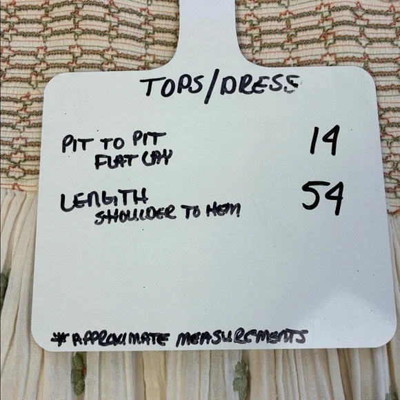 Free People Dahlia Maxi Dress Cream/Green Floral Embroidered 3/4 Puff Sleeves M - Picture 10 of 11